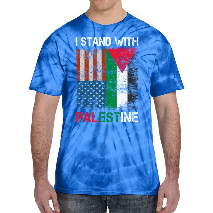 I Stand With Palestine Us Flag Palestinians Fla Tie-Dye T-Shirt