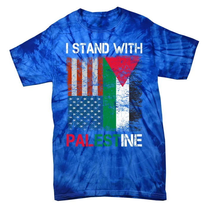 I Stand With Palestine Us Flag Palestinians Fla Tie-Dye T-Shirt