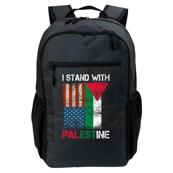 I Stand With Palestine Us Flag Palestinians Fla Daily Commute Backpack