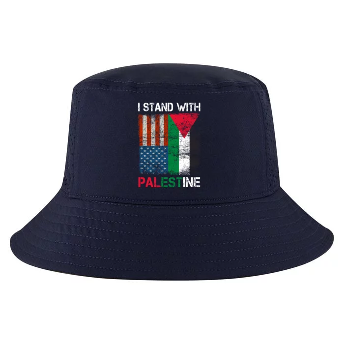 I Stand With Palestine Us Flag Palestinians Fla Cool Comfort Performance Bucket Hat