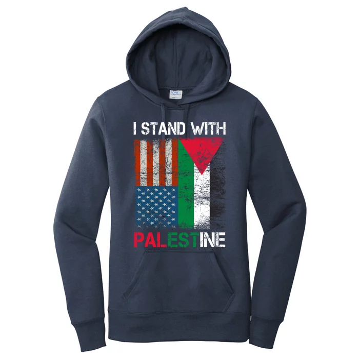 I Stand With Palestine Us Flag Palestinians Fla Women's Pullover Hoodie