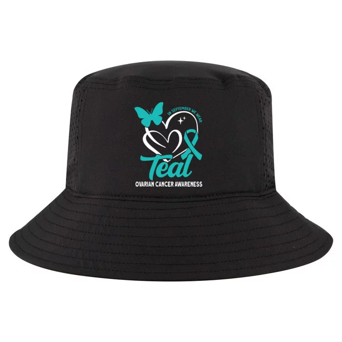 In September We Wear Teal Ovarian Cancer Awareness Cool Comfort Performance Bucket Hat