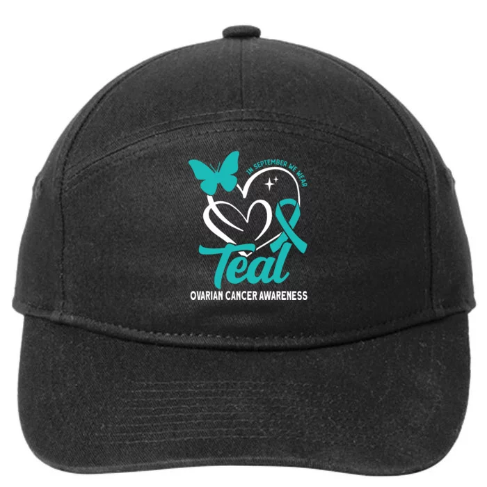 In September We Wear Teal Ovarian Cancer Awareness 7-Panel Snapback Hat