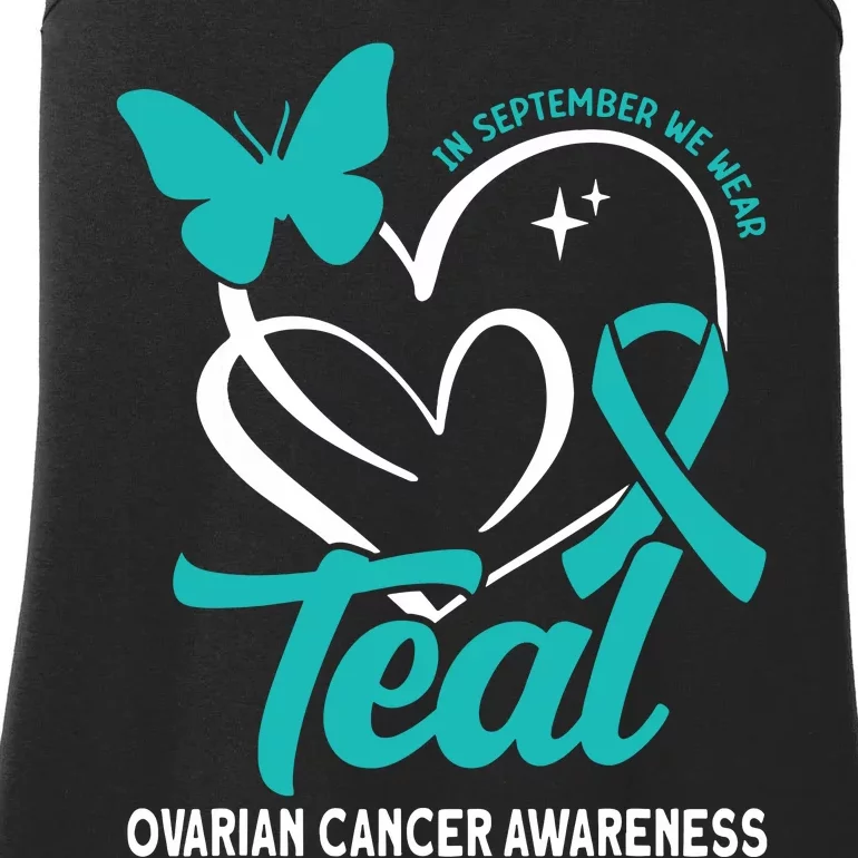 In September We Wear Teal Ovarian Cancer Awareness Ladies Essential Tank