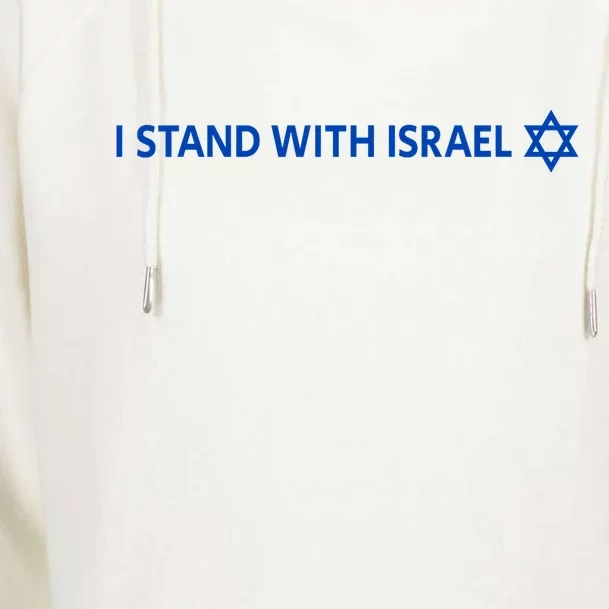 I Stand With Israel | Israeli Flag Jewish Star Of David Womens Funnel Neck Pullover Hood