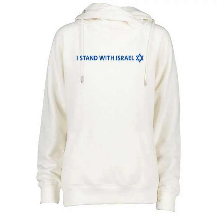 I Stand With Israel | Israeli Flag Jewish Star Of David Womens Funnel Neck Pullover Hood