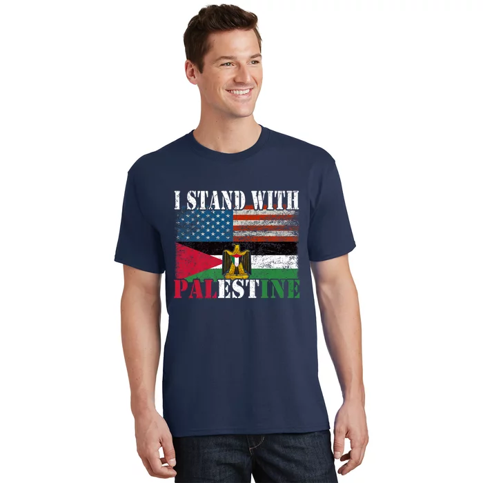 I Stand With Palestine Us Flag Palestinians Flag T-Shirt