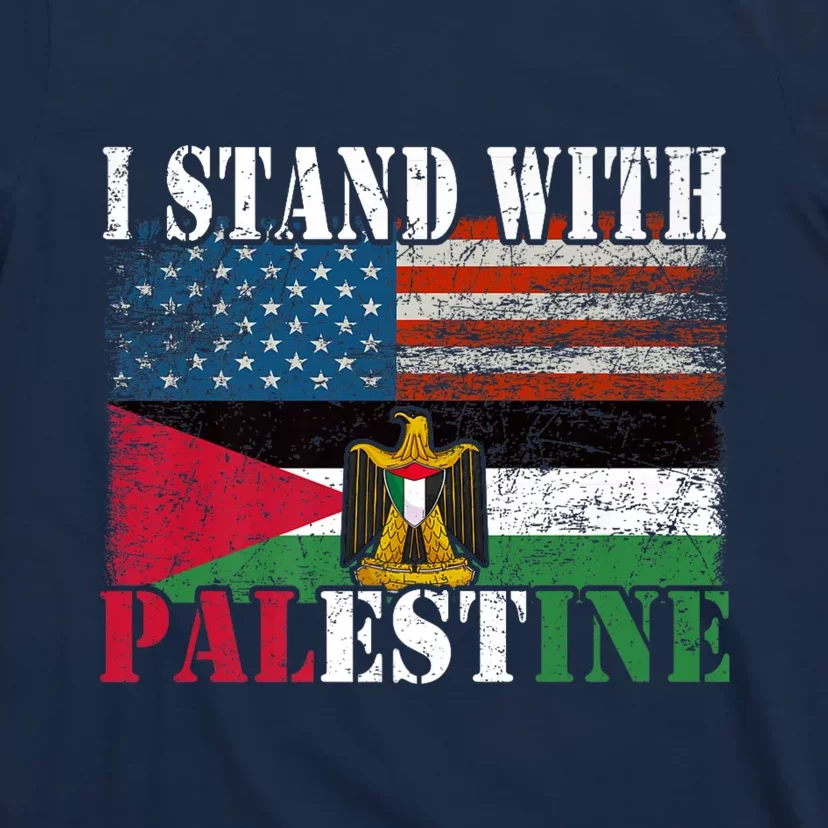 I Stand With Palestine Us Flag Palestinians Flag T-Shirt