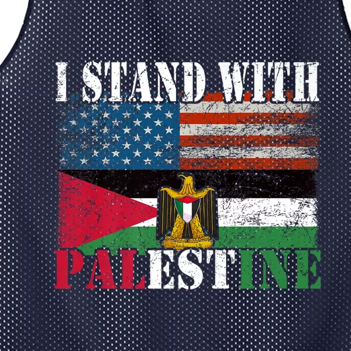 I Stand With Palestine Us Flag Palestinians Flag Mesh Reversible Basketball Jersey Tank