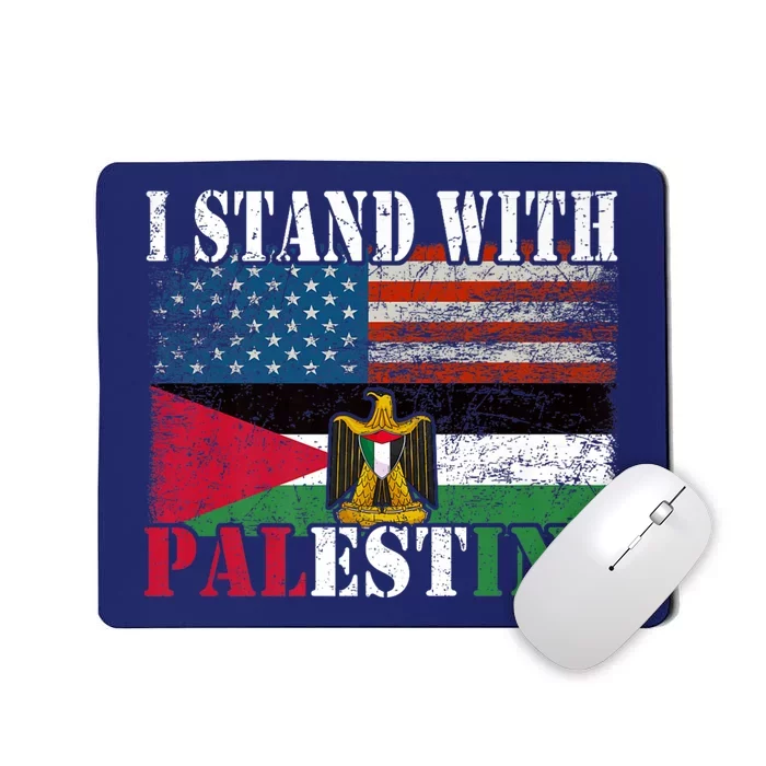 I Stand With Palestine Us Flag Palestinians Flag Mousepad