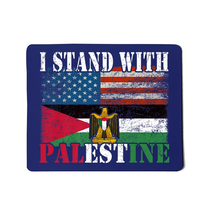 I Stand With Palestine Us Flag Palestinians Flag Mousepad