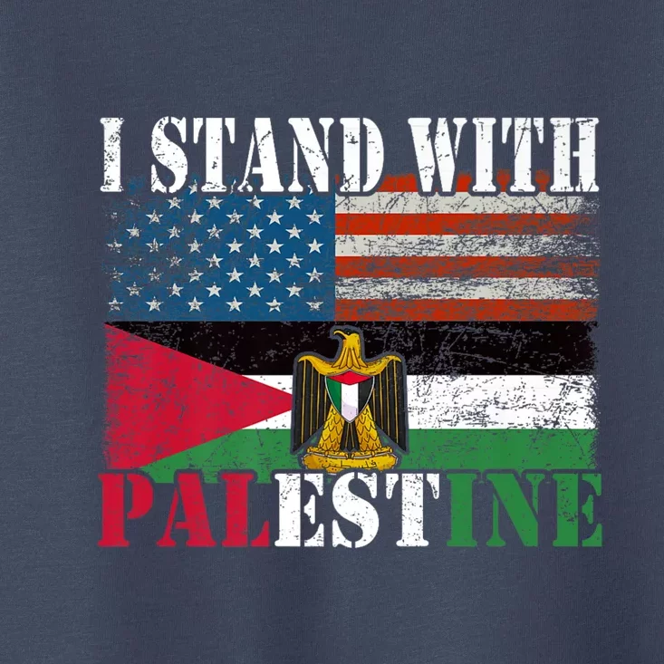 I Stand With Palestine Us Flag Palestinians Flag Toddler T-Shirt