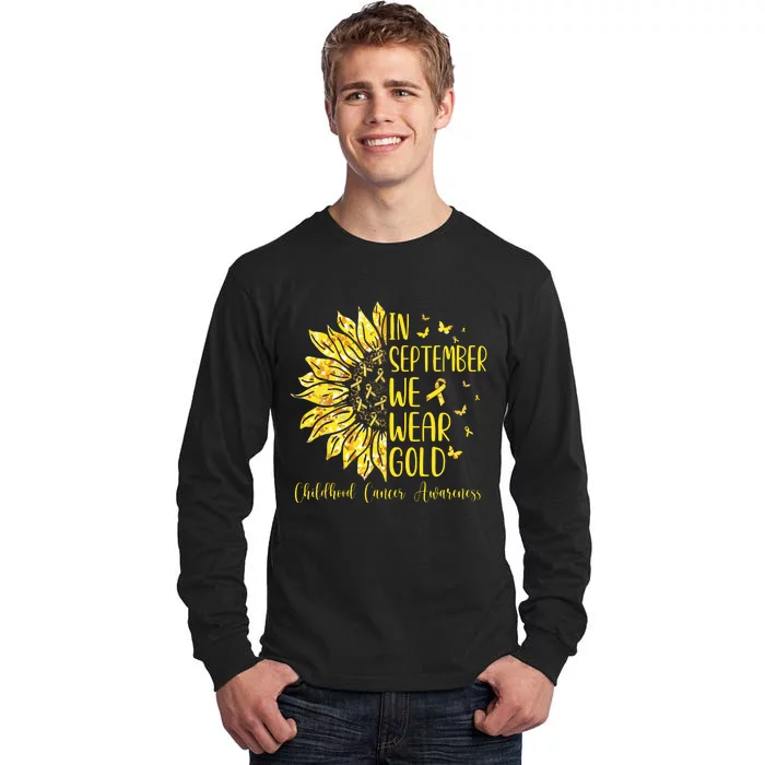 In September We Wear Gold Childhood Cancer Awareness Tall Long Sleeve T-Shirt