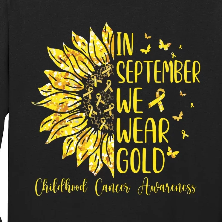 In September We Wear Gold Childhood Cancer Awareness Tall Long Sleeve T-Shirt