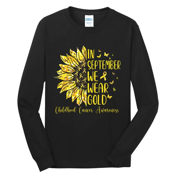 In September We Wear Gold Childhood Cancer Awareness Tall Long Sleeve T-Shirt