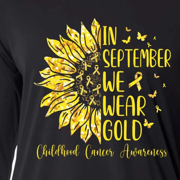 In September We Wear Gold Childhood Cancer Awareness Cooling Performance Long Sleeve Crew