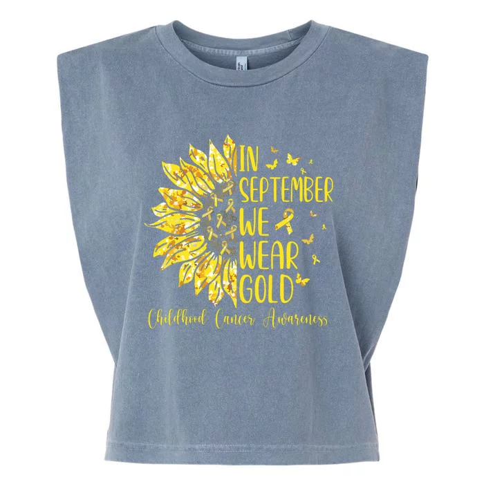 In September We Wear Gold Childhood Cancer Awareness Garment-Dyed Women's Muscle Tee