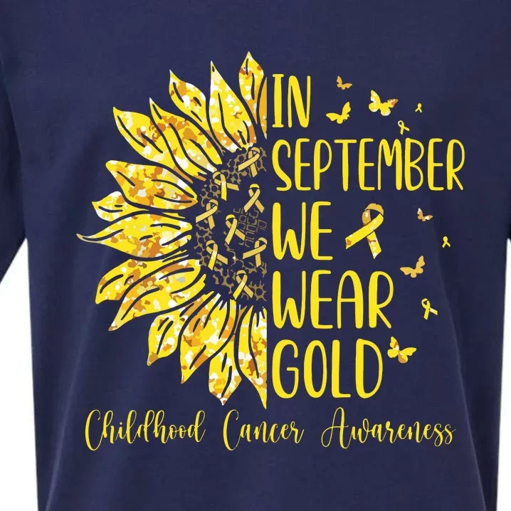 In September We Wear Gold Childhood Cancer Awareness Sueded Cloud Jersey T-Shirt