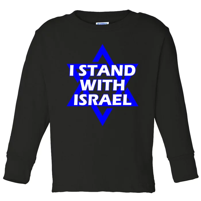 I Stand With Israel Star Of David Toddler Long Sleeve Shirt