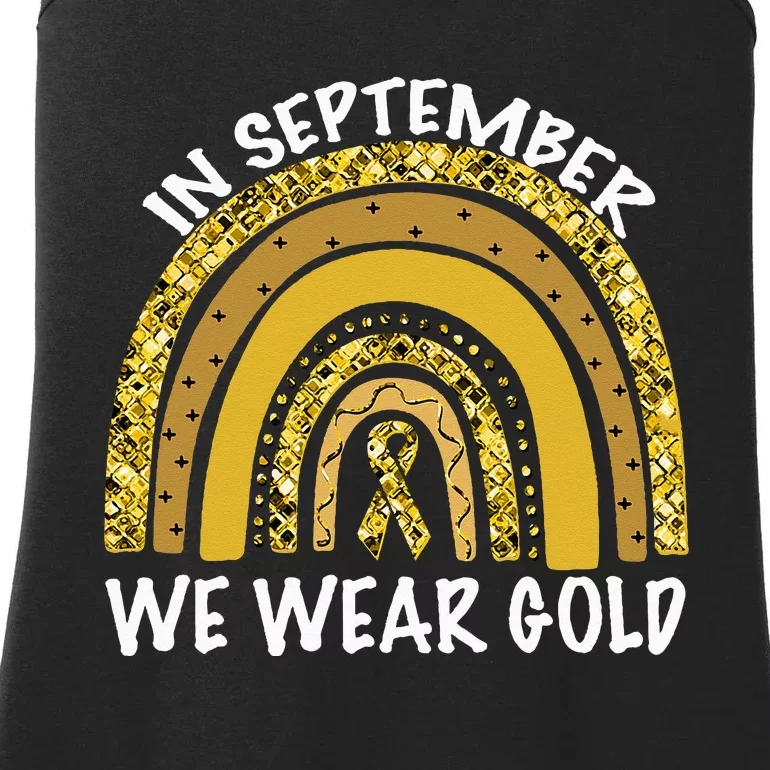 In September We Wear Gold Childhood Cancer Awareness Ladies Essential Tank