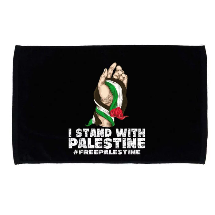 I Stand With Palestine For Their Freedom Free Palestine Microfiber Hand Towel