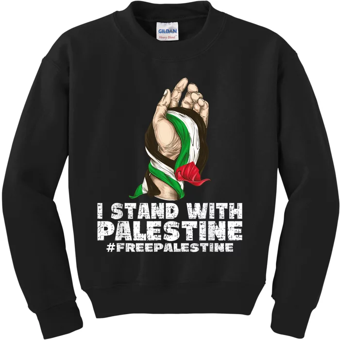 I Stand With Palestine For Their Freedom Free Palestine Kids Sweatshirt