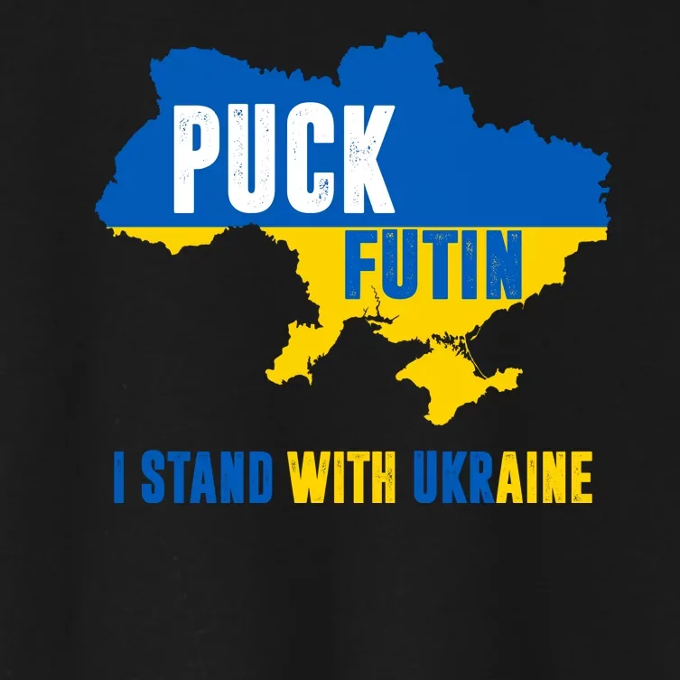 I Stand With Ukraine Puck Futin Women's Crop Top Tee