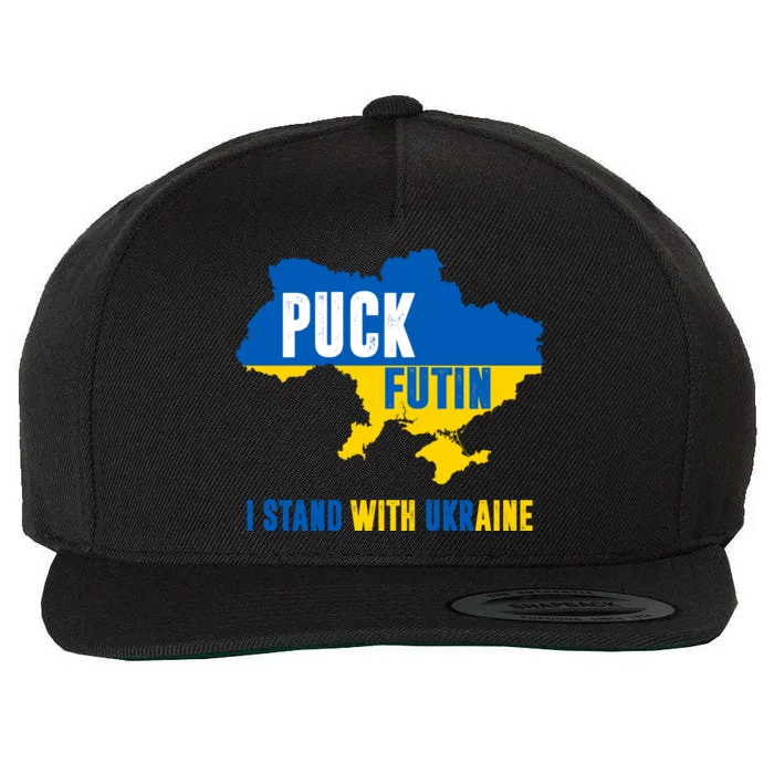 I Stand With Ukraine Puck Futin Wool Snapback Cap