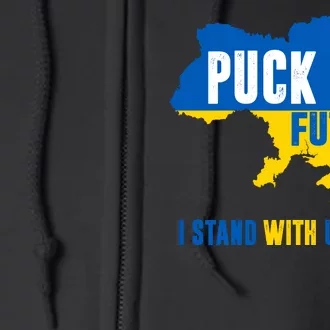 I Stand With Ukraine Puck Futin Full Zip Hoodie