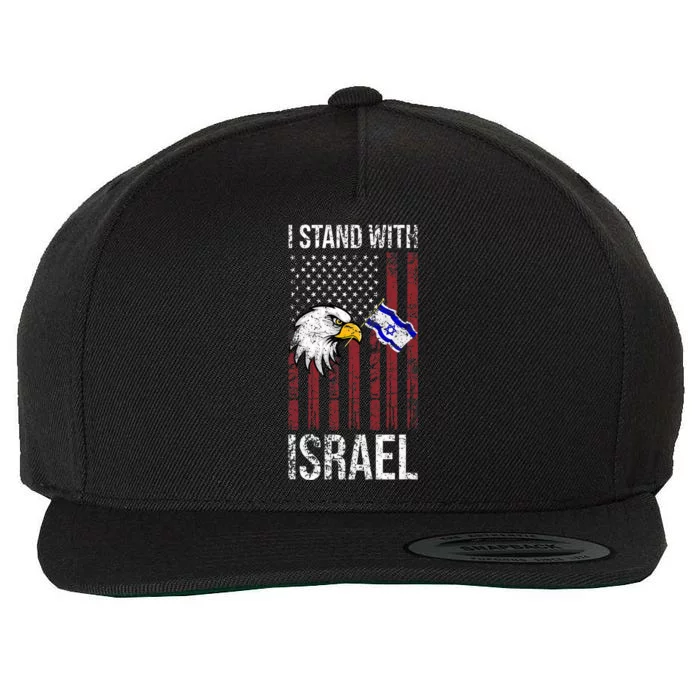 I Stand With Israel Eagle Flag Design Wool Snapback Cap