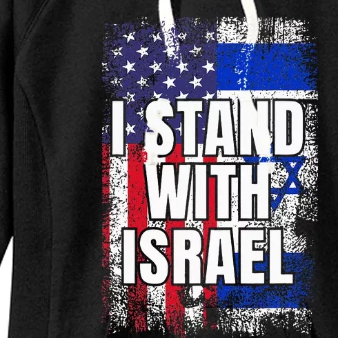 I Stand With Israel USA Israeli Flag Women's Fleece Hoodie