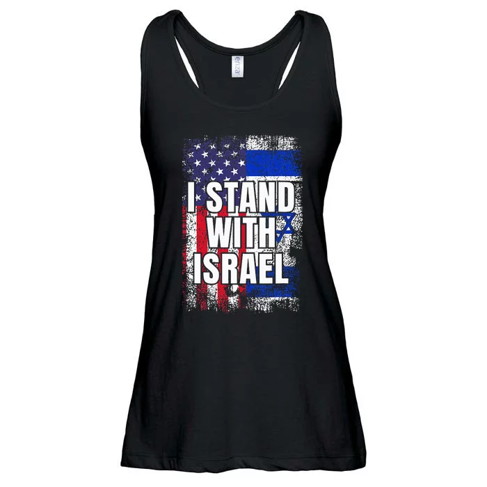 I Stand With Israel USA Israeli Flag Ladies Essential Flowy Tank