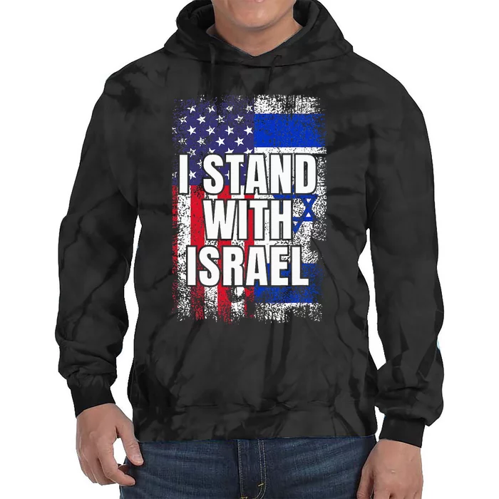 I Stand With Israel USA Israeli Flag Tie Dye Hoodie