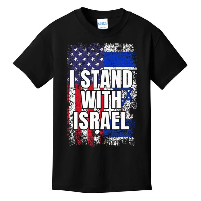 I Stand With Israel USA Israeli Flag Kids T-Shirt