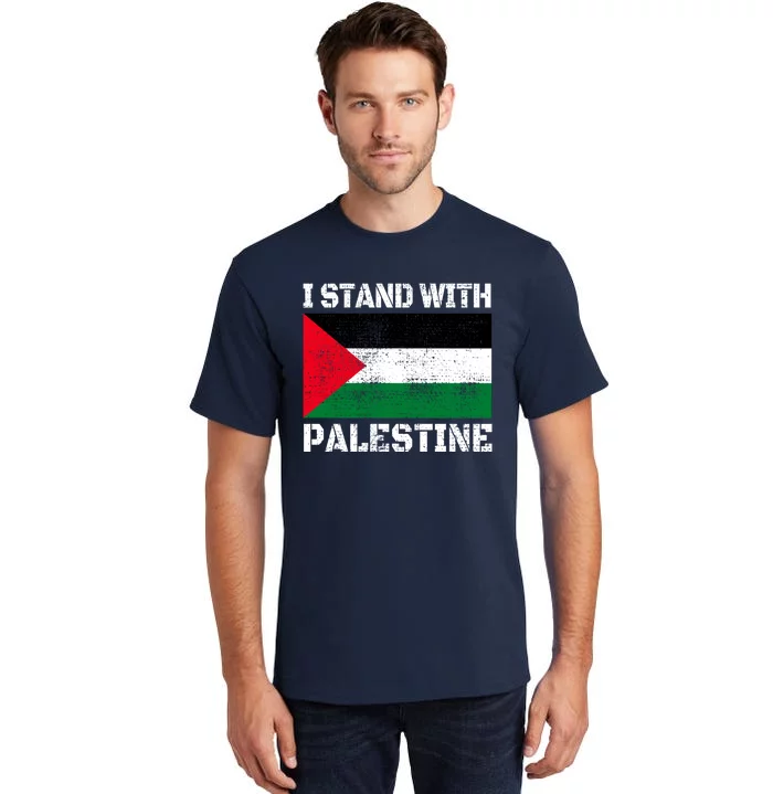 I Stand With Palestine Palestinian Flag Free Palestine Tall T-Shirt