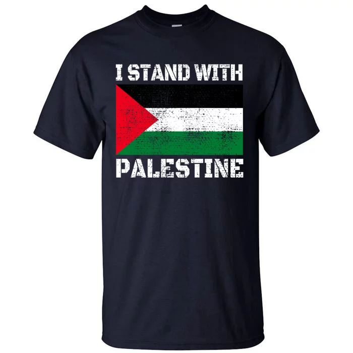 I Stand With Palestine Palestinian Flag Free Palestine Tall T-Shirt