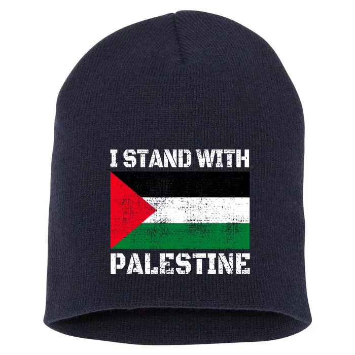 I Stand With Palestine Palestinian Flag Free Palestine Short Acrylic Beanie