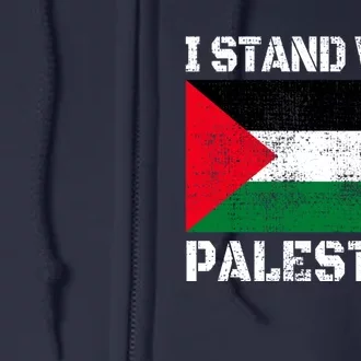 I Stand With Palestine Palestinian Flag Free Palestine Full Zip Hoodie