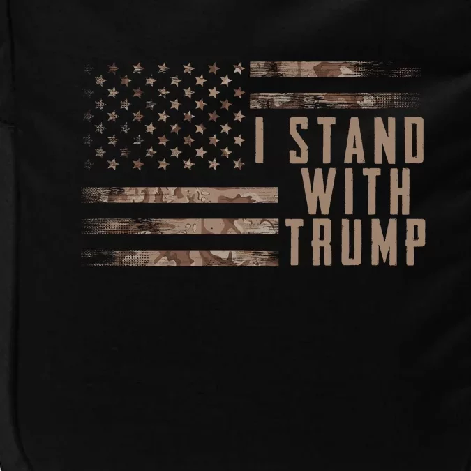 I Stand With Trump American Flag Military Impact Tech Backpack