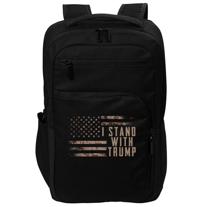 I Stand With Trump American Flag Military Impact Tech Backpack