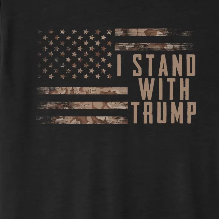 I Stand With Trump American Flag Military ChromaSoft Performance T-Shirt