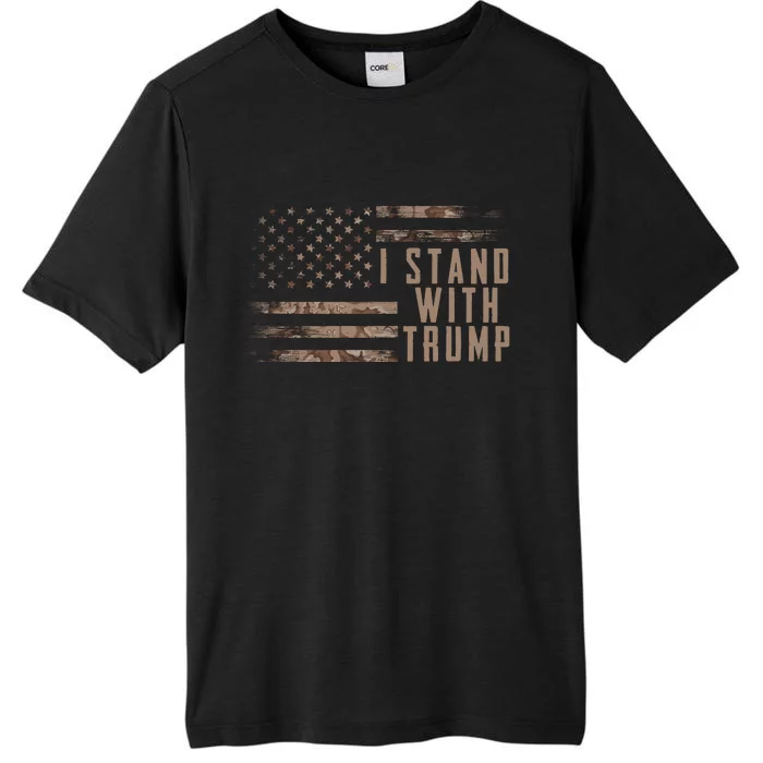 I Stand With Trump American Flag Military ChromaSoft Performance T-Shirt