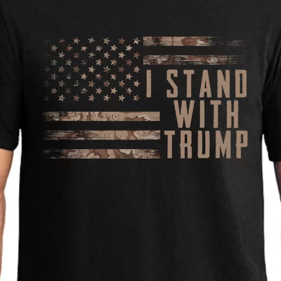 I Stand With Trump American Flag Military Pajama Set