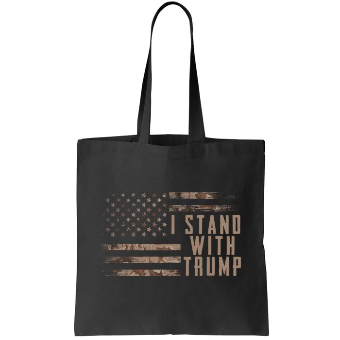 I Stand With Trump American Flag Military Tote Bag