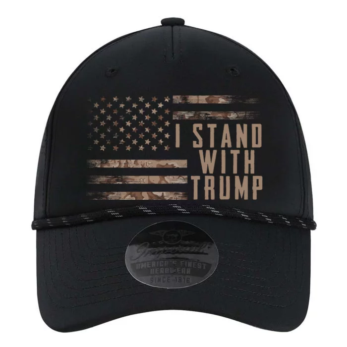 I Stand With Trump American Flag Military Performance The Dyno Cap