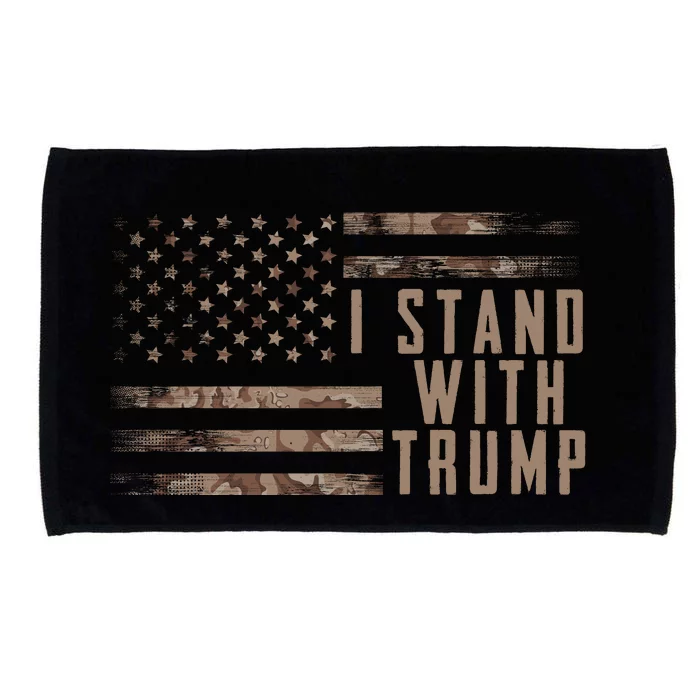 I Stand With Trump American Flag Military Microfiber Hand Towel