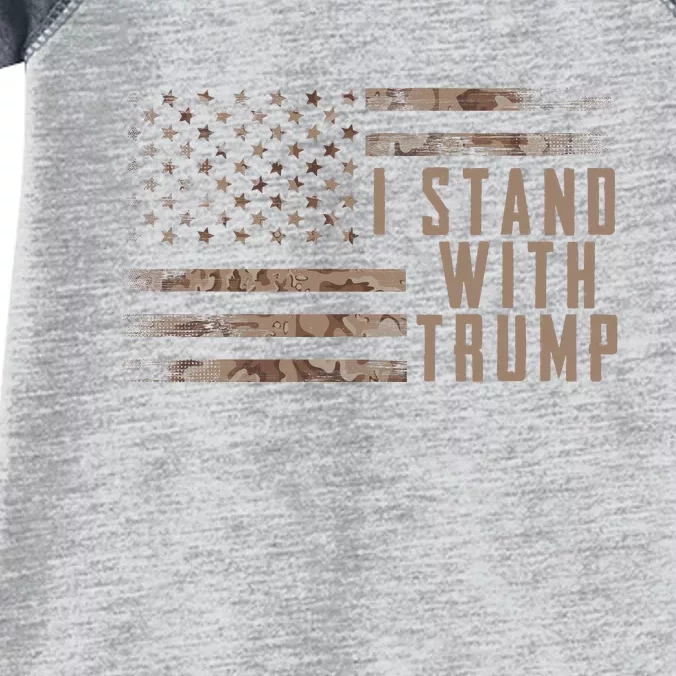 I Stand With Trump American Flag Military Infant Baby Jersey Bodysuit