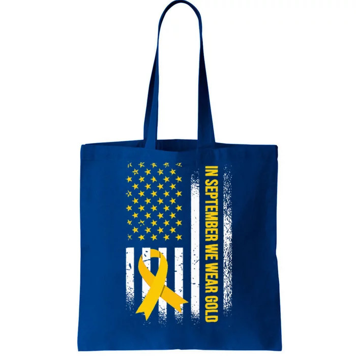 In September We Wear Gold Childhood Cancer Awareness Tote Bag