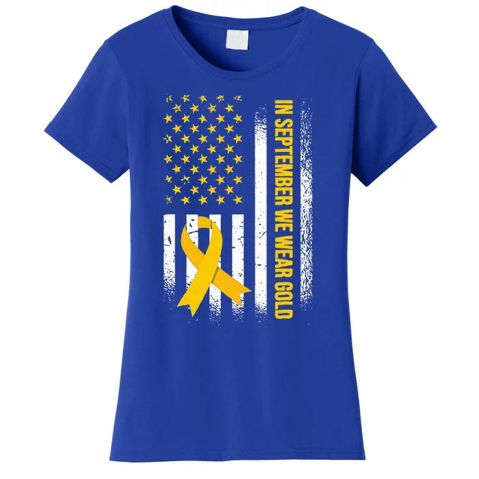 In September We Wear Gold Childhood Cancer Awareness Women's T-Shirt