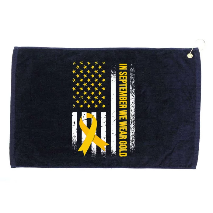 In September We Wear Gold Childhood Cancer Awareness Grommeted Golf Towel